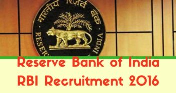 Reserve Bank of India (RBI) Recruitment 2016