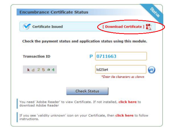 download encumbrance certificate