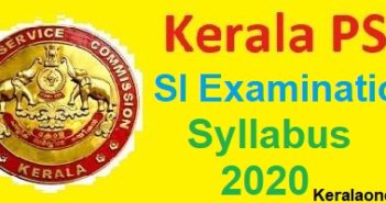 Kerala PSC SI Syllabus 2020