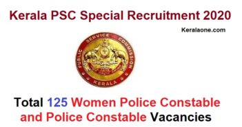 Kerala PSC Special Recruitment