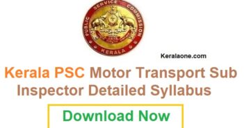 Motor Transport Sub Inspector Syllabus