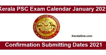 Kerala PSC Exam Calendar January 2021