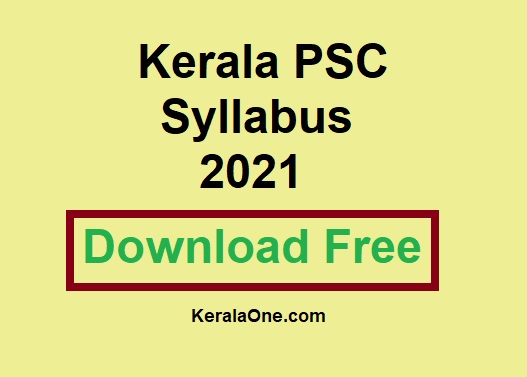 Kerala PSC Syllabus 2021