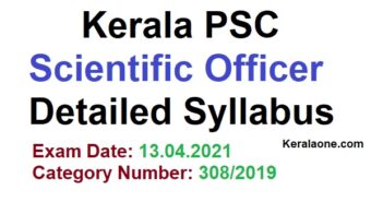 KPSC Scientific Officer Syllabus