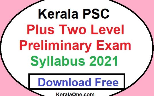 KPSC +2 Level Preliminary Exam Syllabus