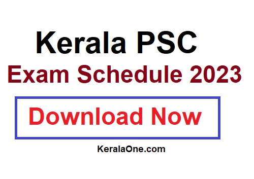 Kerala PSC Exam Schedule 2023